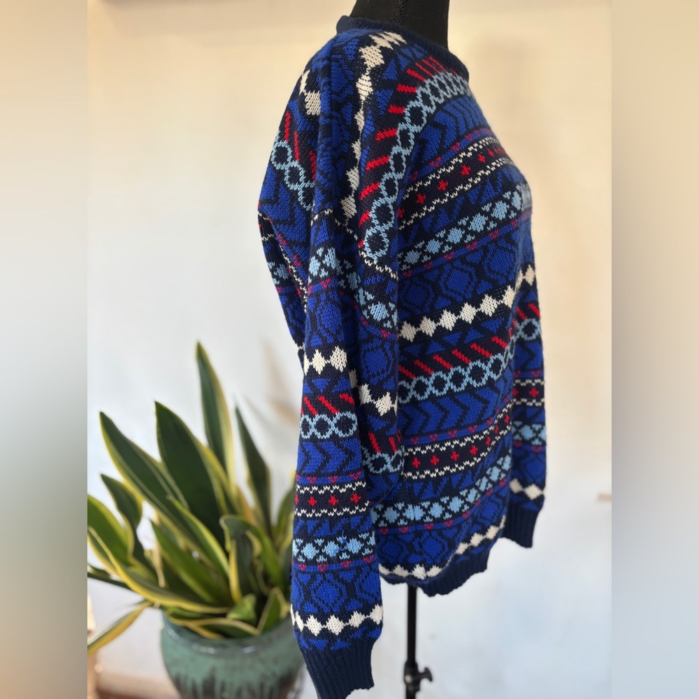 Vintage Made in England Eclectic Grandpa Striped Unisex Sweater Size Large - Picture 2 of 4